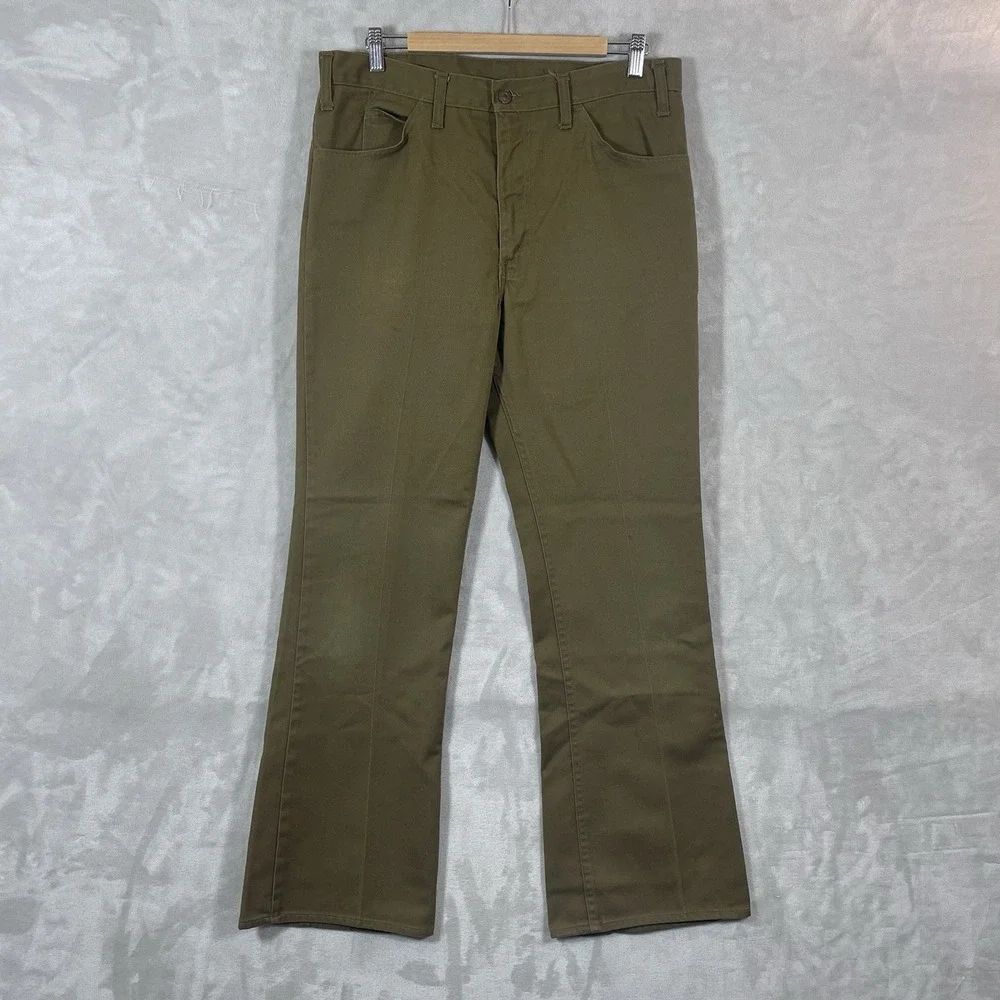 Vtg 60s Levis BIG E Bell Bottom Pants Men 34x31 Flare Bootcut TALON Cotton Blend